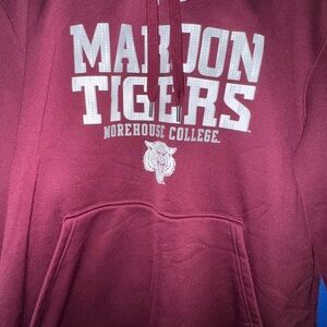 Maroon Tigers Morehouse College Under Armour Maroon Hoodie with White Print